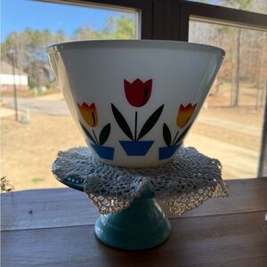 Fire King Multicolor Tulip Vase